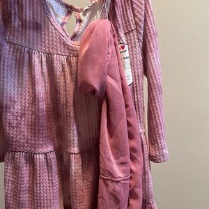 Pink shirt/small dress?? with scarf, along with tag. hasn’t been worn once. New